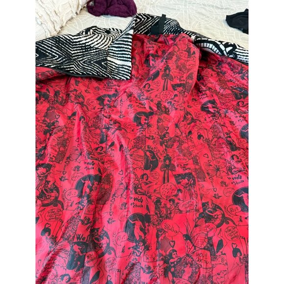 VTG Artsy Desigual We love Womens 40 Patchwork Tapestry Trench Coat Jacket Retro - Picture 2 of 16